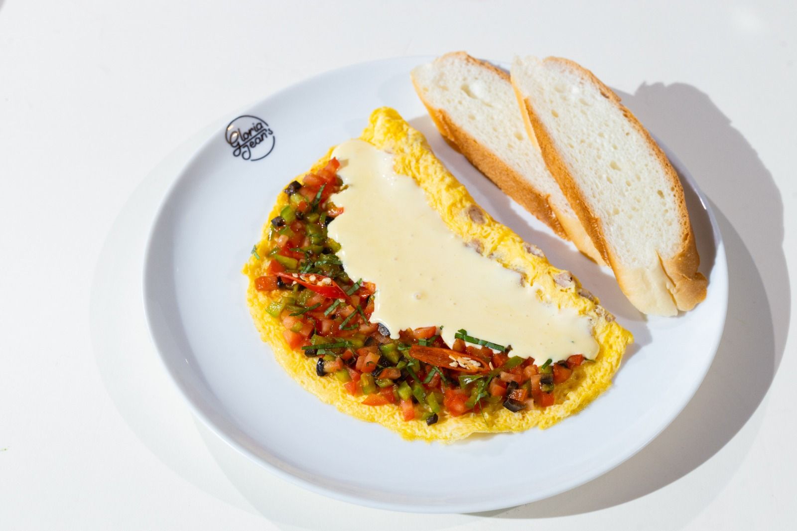 Melted Cheesy Omelette with Italian Salsa